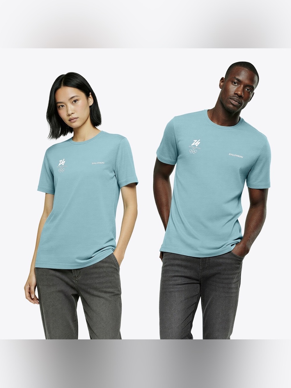 SALOMON Milano Cortina 2026 Olympics Look of the Games T-Shirt Blue Unisex Small